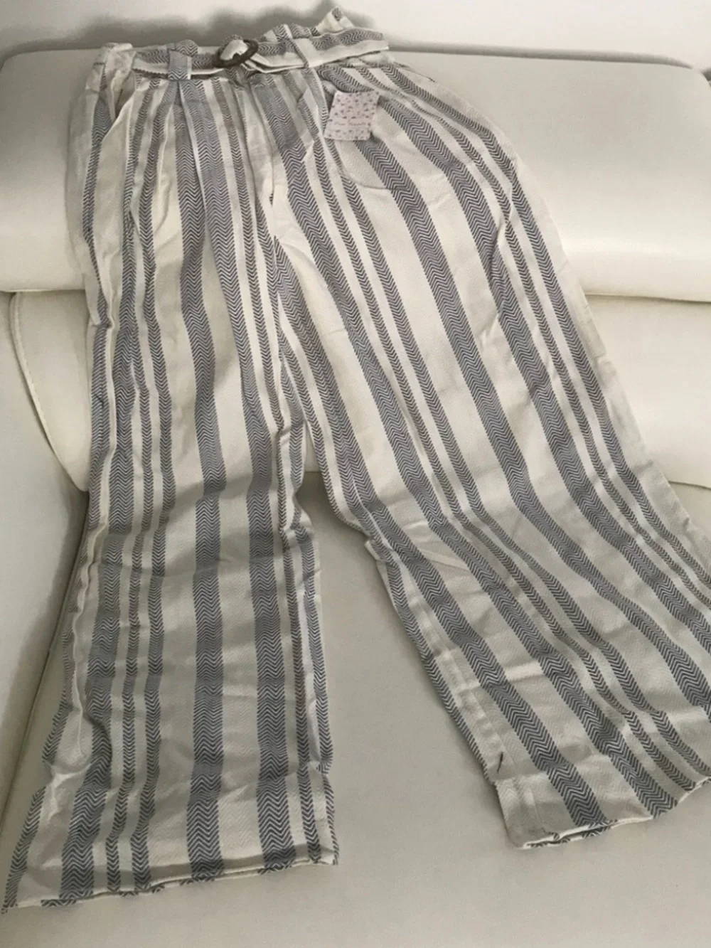 Free People Wide-Leg Striped Pants 0280 - Picture 7 of 7